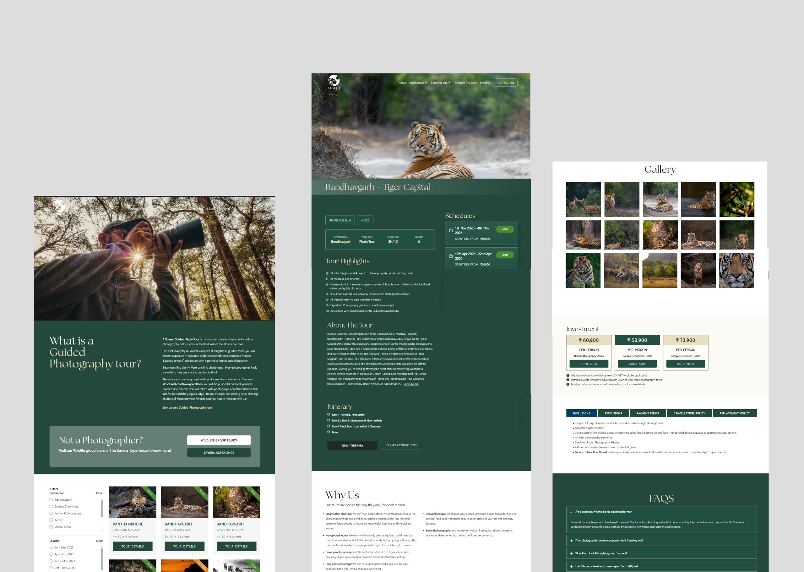 Custom WordPress website design for Savera Safaris